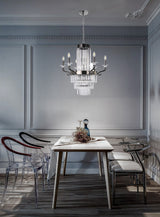 "Killian" 13-Light Black Nickel with Clear Crystals Chandelier