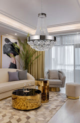 "Tela" 8-Light Chrome Clear Crystal Chandelier