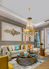 "Tela" 8-Light Gold Clear Crystal Chandelier