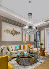 "Tela" 8-Light Chrome Clear Crystal Chandelier