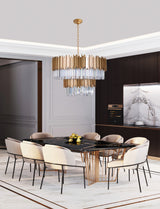 "Unum" 18-Light Gold Clear Crystal Chandelier