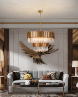 "Unum" 18-Light Gold Clear Crystal Chandelier