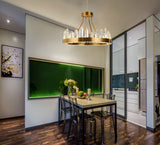 "Hayne" LED Brass with Clear Crystals Chandelier