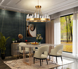 "Hayne" LED Brass with Clear Crystals Chandelier