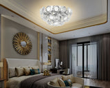 "Heyra" 4-Light Chrome Clear Crystal Flushmount