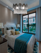 "Jero" 4-Light Chrome Clear Crystal Chandelier