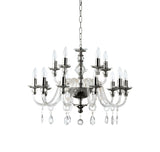 "Cotern" 15-Light Black Nickel Clear Crystal Chandelier