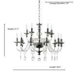 "Cotern" 15-Light Black Nickel Clear Crystal Chandelier