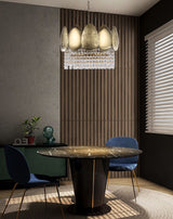 "Jero" 4-Light Gold Clear Crystal Chandelier