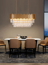 "Unum" 10-Light Gold with Clear Crystals Chandelier