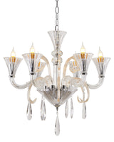 "Kalo" 6-Light Clear Glass with Accents Chandelier