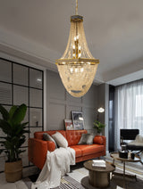 "Diem" 24-Light Bronze Champagne Crystal Chandelier