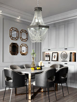 "Diem" 9-Light Black Nickel Clear Crystal Chandelier