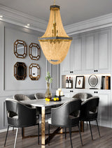 "Diem" 24-Light Bronze Champagne Crystal Chandelier