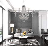 "Kello" 9-Light Chrome Clear Crystal Chandelier