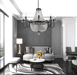 "Kello" 12-Light Black Nickel Clear Crystal Chandelier