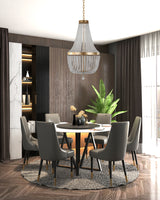 "Vidi" Gold Clear Crystal Chandelier