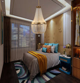 "Vidi" Gold Clear Crystal Chandelier