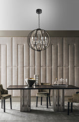 "Tera" 6-Light Black Nickel Clear Crystal Chandelier