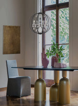 "Tera" 6-Light Black Nickel Clear Crystal Chandelier