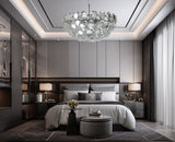 "Heyra" 9-Light Chrome with Clear Crystals Chandelier