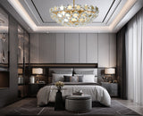 "Heyra" 9-Light Gold Clear Crystal Chandelier