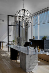 "Tera" 4-Light Black Nickel with Clear Crystals Chandelier