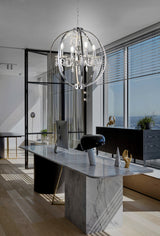 "Tera" Chrome Clear Crystal Chandelier