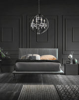 "Tera" 4-Light Black Nickel with Clear Crystals Chandelier