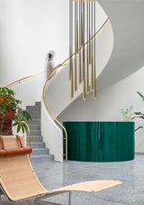 "Ren" LED Brass with Crystal Ends Pendant