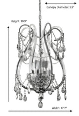 "Lopo" 8-Light Black Nickel with Smoked Crystal Chandelier