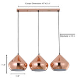 "Legro" 3-Light Rose Gold Pendant ( B1&B2 )