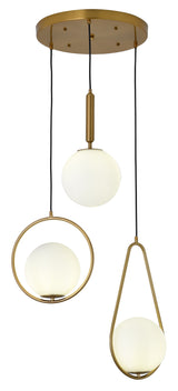 "Huno" 3-Light Brass Pendant ( C5 )