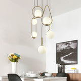 "Huno" 5-Light Vertical Brass Pendant