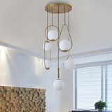 "Huno" 5-Light Vertical Brass Pendant