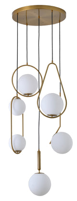 "Huno" 5-Light Vertical Brass Pendant