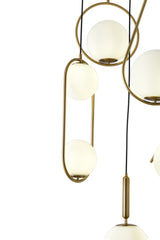 "Huno" 5-Light Vertical Brass Pendant
