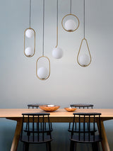 "Huno" 5-Light Horizontal Brass Pendant