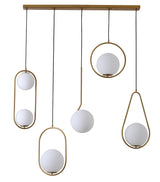 "Huno" 5-Light Horizontal Brass Pendant