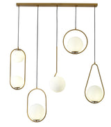 "Huno" 5-Light Horizontal Brass Pendant