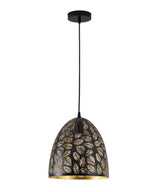 "Parsy" 1-Light Black and Gold Oval Pendant ( B2 )