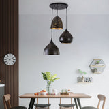 "Parsy" 3-Light Black and Gold Circular Pendant 7053 (B1 )
