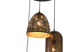 "Parsy" 3-Light Black and Gold Flat Pendant ( B2 )