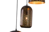 "Parsy" 3-Light Black and Gold Flat Pendant ( B2 )