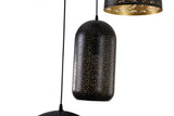 "Parsy" 3-Light Black and Gold Flat Pendant ( B2 )