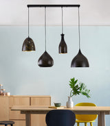 "Parsy" 4-Light Black and Gold Pendant