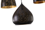 "Parsy" 4-Light Black and Gold Pendant