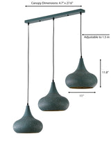 "Merto" 3-Light Emerald Pendant