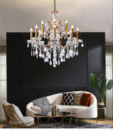 "Jeric" 12-Light Clear with Gold Touches Chandelier