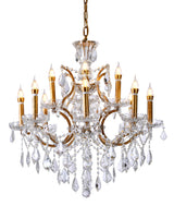 "Jeric" 12-Light Clear with Gold Touches Chandelier